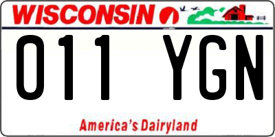 WI license plate 011YGN