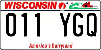 WI license plate 011YGQ