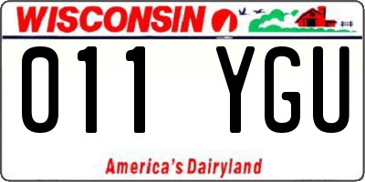 WI license plate 011YGU