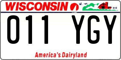 WI license plate 011YGY