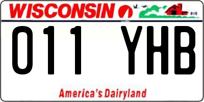 WI license plate 011YHB