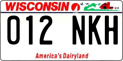 WI license plate 012NKH