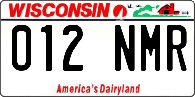 WI license plate 012NMR