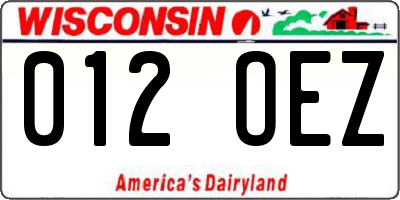 WI license plate 012OEZ