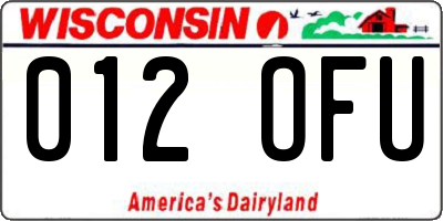 WI license plate 012OFU