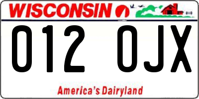 WI license plate 012OJX