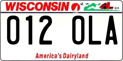 WI license plate 012OLA