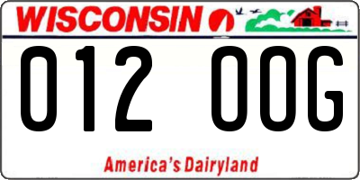 WI license plate 012OOG