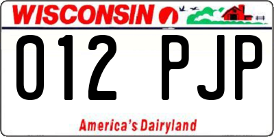 WI license plate 012PJP