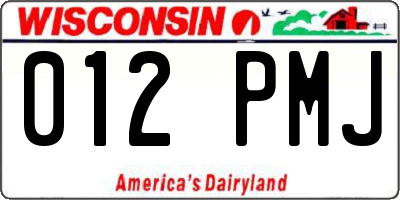 WI license plate 012PMJ