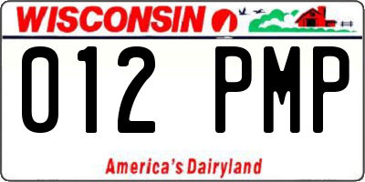 WI license plate 012PMP