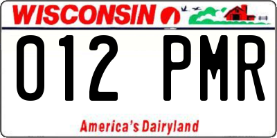 WI license plate 012PMR