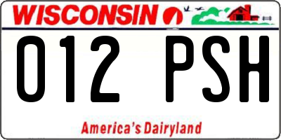 WI license plate 012PSH