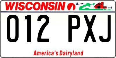 WI license plate 012PXJ
