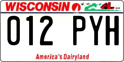 WI license plate 012PYH