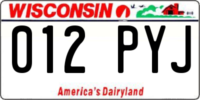 WI license plate 012PYJ