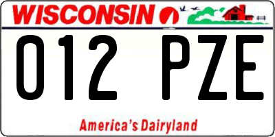 WI license plate 012PZE
