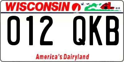 WI license plate 012QKB