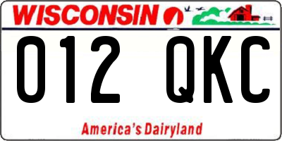 WI license plate 012QKC