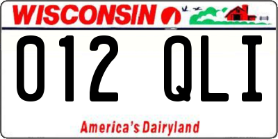 WI license plate 012QLI