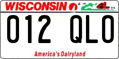 WI license plate 012QLO