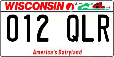 WI license plate 012QLR