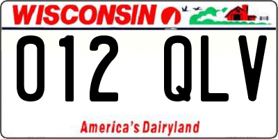 WI license plate 012QLV