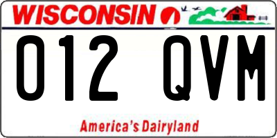 WI license plate 012QVM
