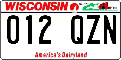 WI license plate 012QZN