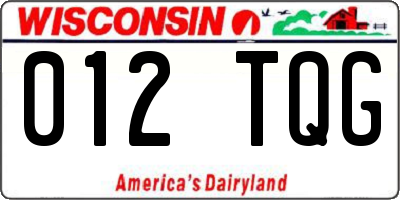WI license plate 012TQG