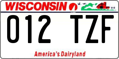 WI license plate 012TZF