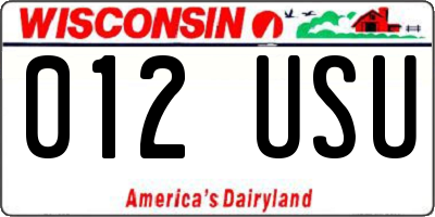 WI license plate 012USU