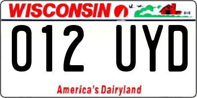 WI license plate 012UYD