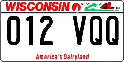 WI license plate 012VQQ