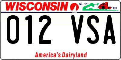 WI license plate 012VSA