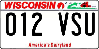 WI license plate 012VSU