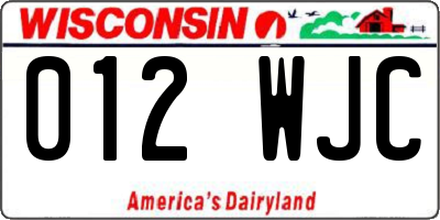 WI license plate 012WJC