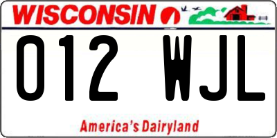 WI license plate 012WJL