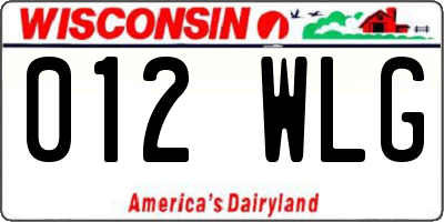 WI license plate 012WLG