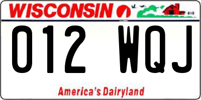 WI license plate 012WQJ
