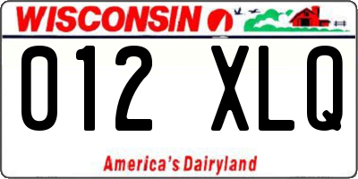 WI license plate 012XLQ