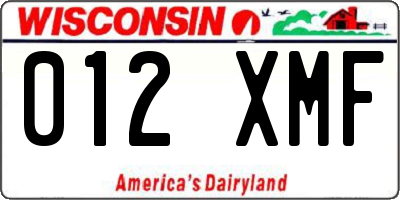 WI license plate 012XMF