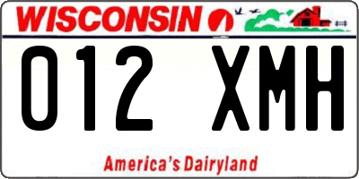 WI license plate 012XMH