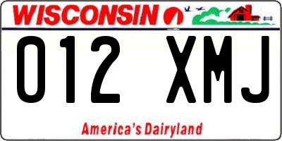 WI license plate 012XMJ