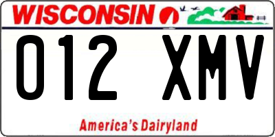 WI license plate 012XMV