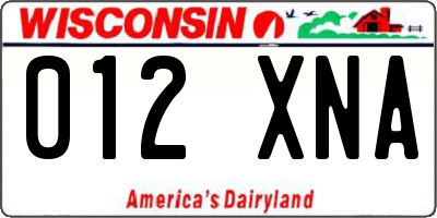 WI license plate 012XNA