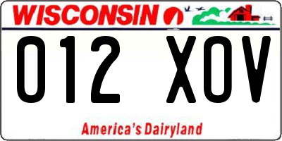 WI license plate 012XOV