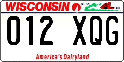 WI license plate 012XQG