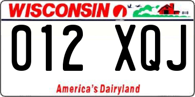 WI license plate 012XQJ