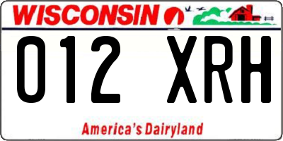 WI license plate 012XRH